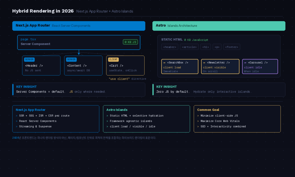 Next.js App Router에서 Server Components와 Client Components를 조합한 하이브리드 렌더링 구조
