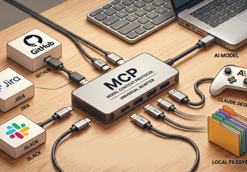AI 모델과 외부 도구를 MCP 프로토콜로 연결하는 개념도
